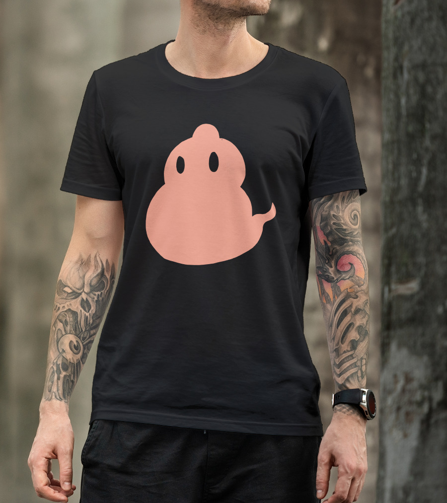 Chubby Ghost Halloween Peach Cartoon Blob T-Shirt