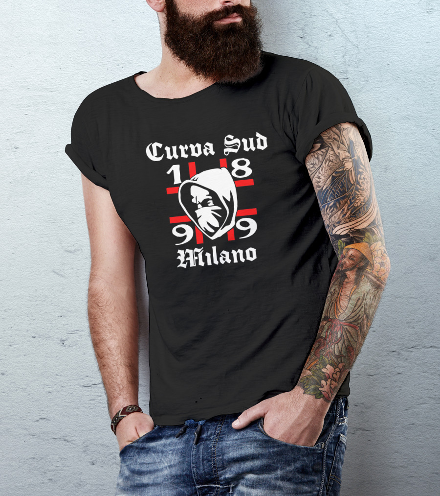 Curva Sud Milano 1899 Hooded Figure Iconic Emblem T-Shirt