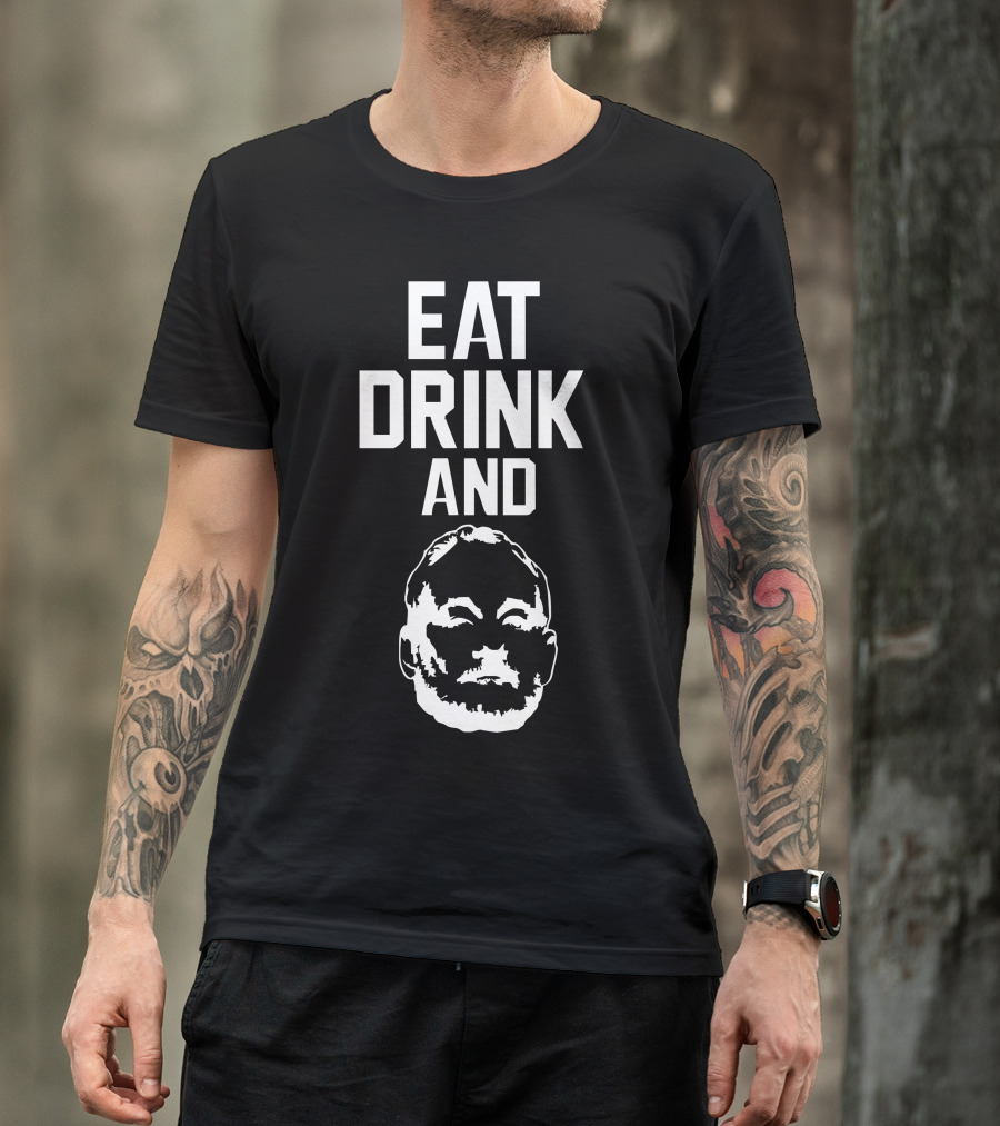 EAT DRINK AND BILL MURRAY FACE BLACK T-Shirt