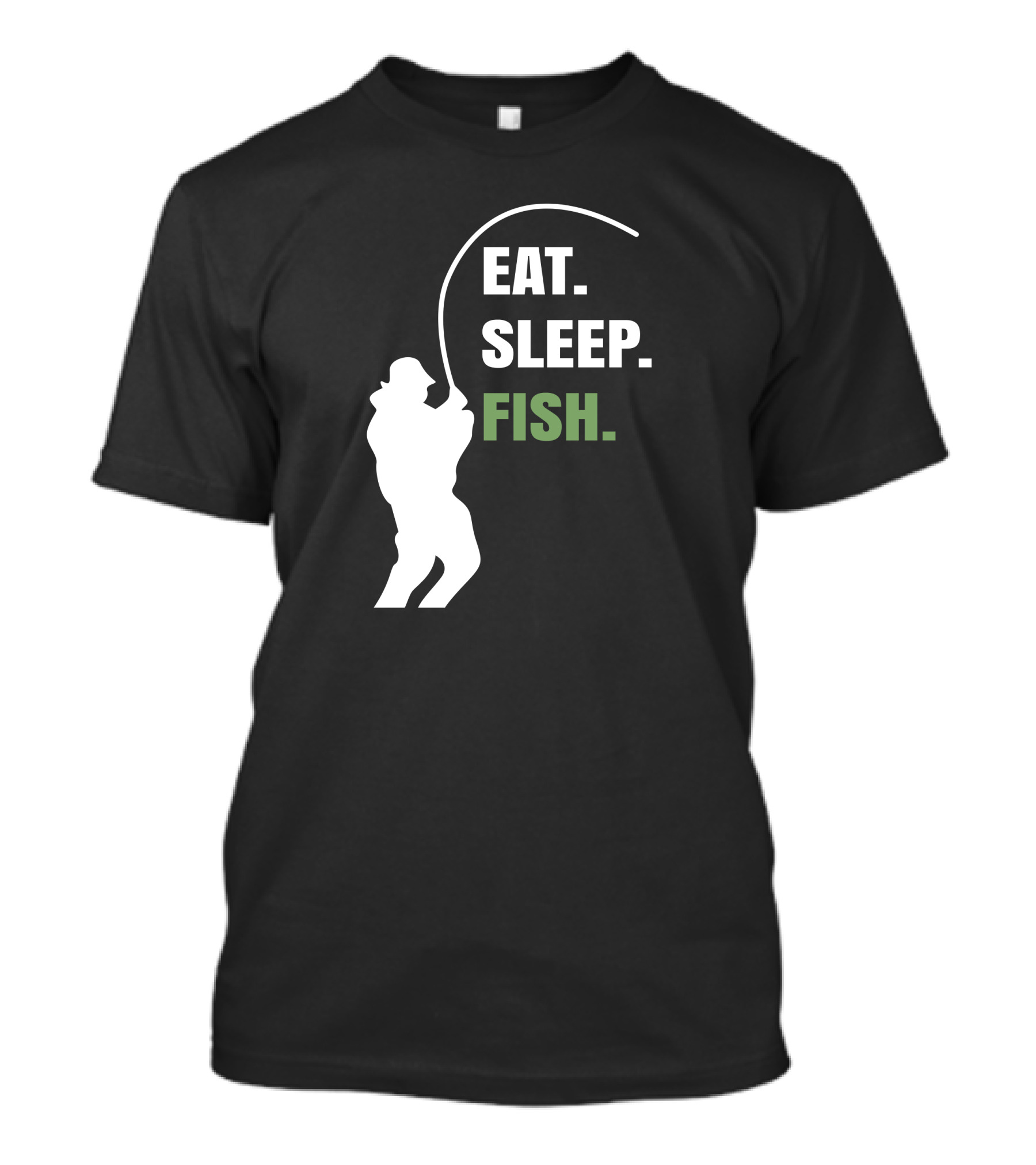 Eat Sleep Fish Fishing Silhouette Enthusiast Routine T-Shirt
