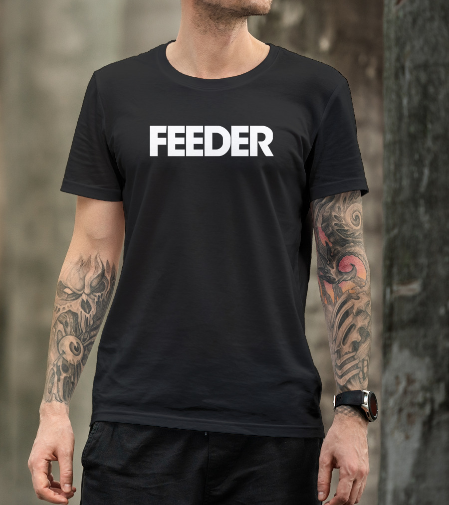 Feeder Black Bold Text Minimalist T-Shirt