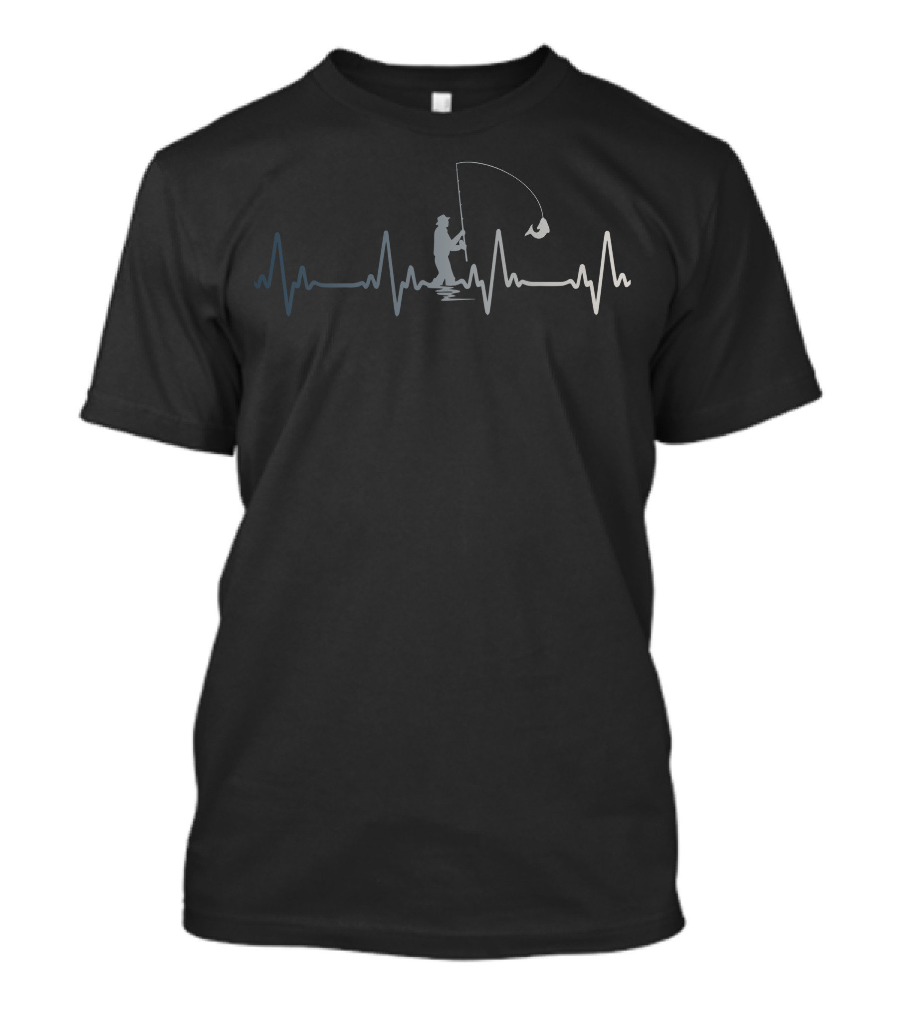 Fisherman Heartbeat Line With Fisher And Catch T-Shirt