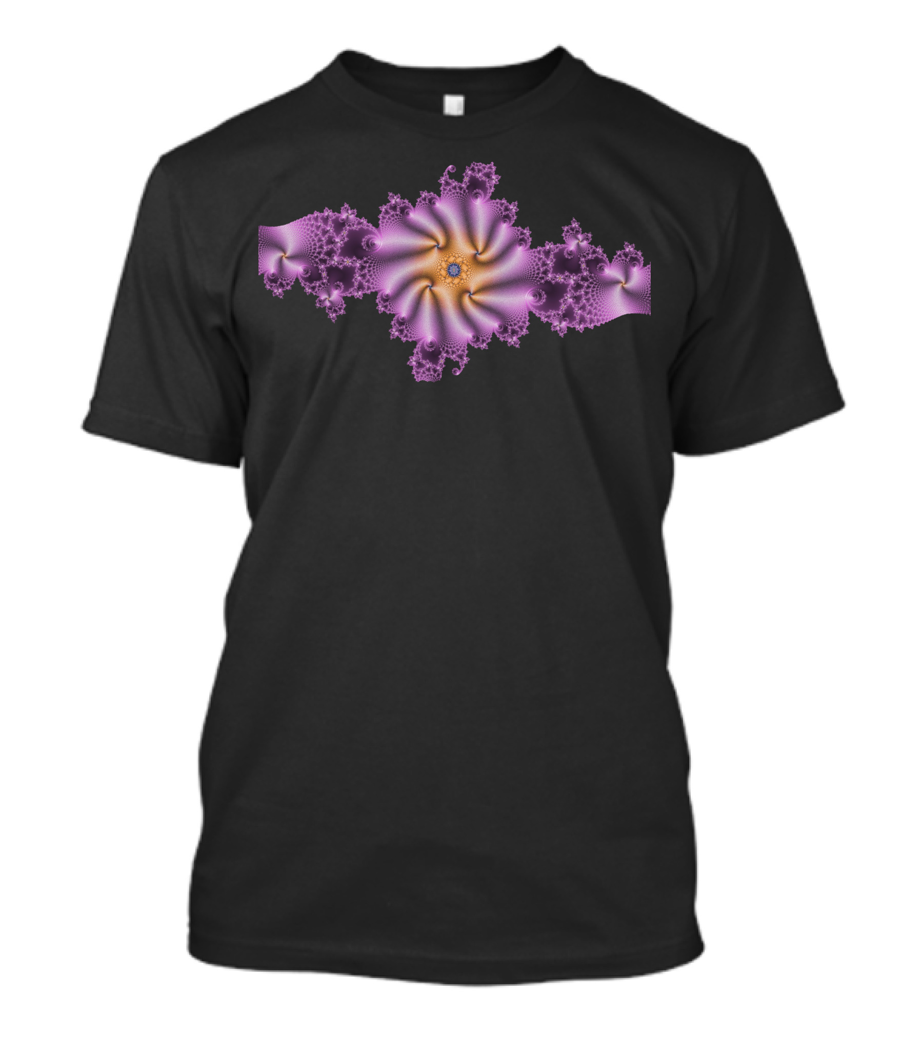 Fractal Flower Abstract Purple And Gold Symmetry T-Shirt