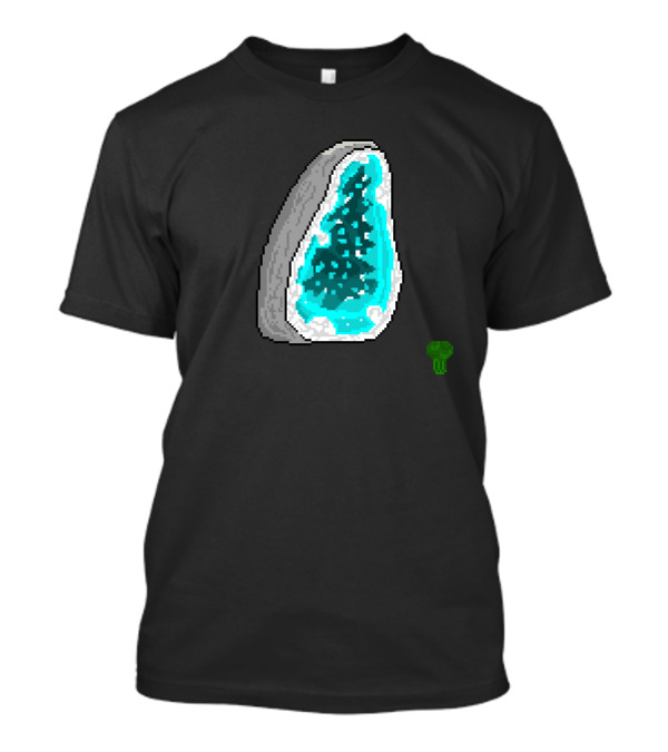 Pixel Art Blue Geode With Broccoli T-Shirt