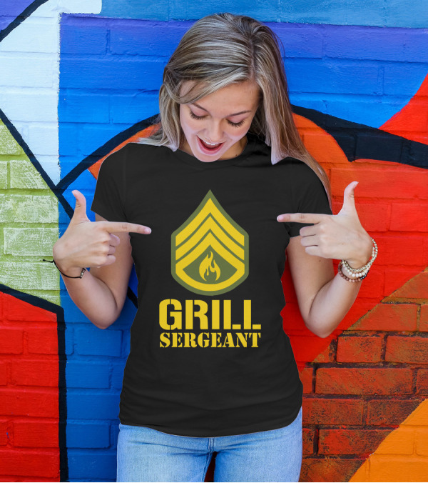 Grill Sergeant Military Flame Badge T-Shirt