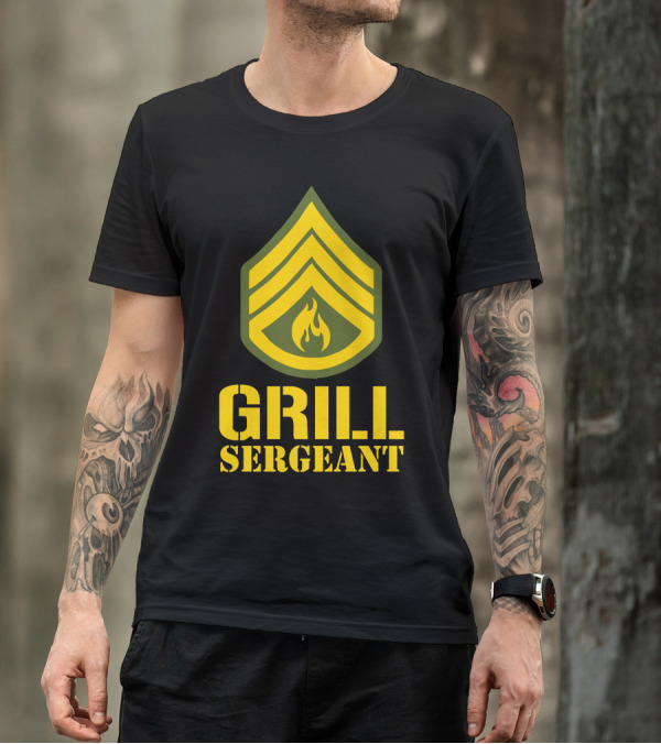 Grill Sergeant Military Flame Badge T-Shirt