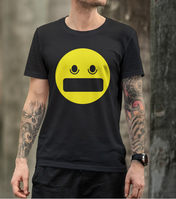 Hah Yellow Emoji Face With Surprised Expression T-Shirt