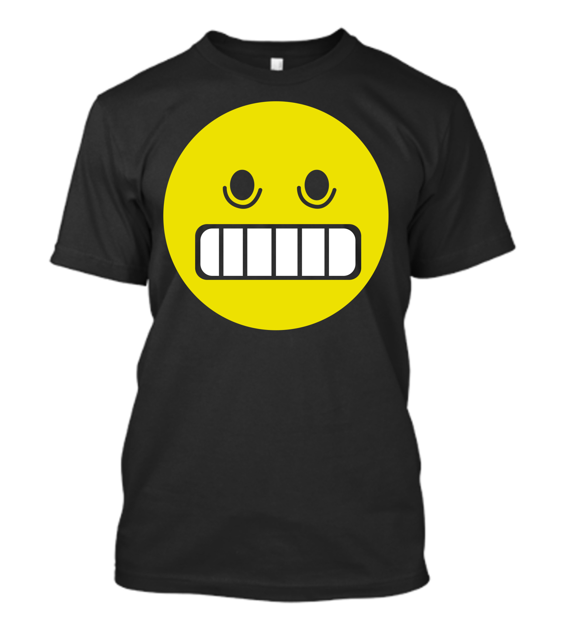 Hii Nervous Grinning Yellow Emoji Face T-Shirt