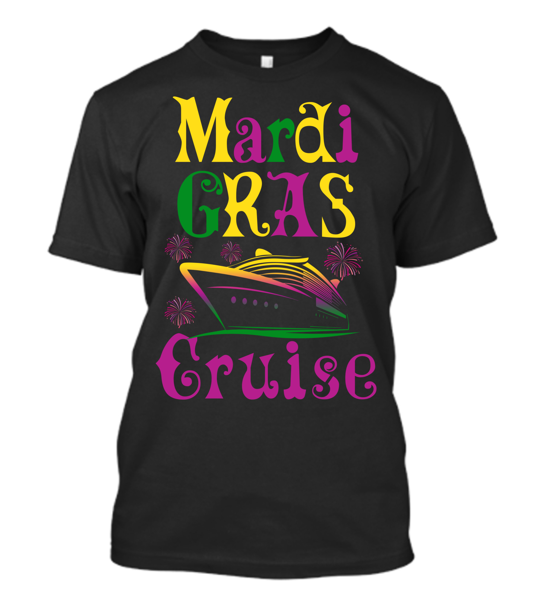 Mardi Gras Cruise Ship Fireworks T-Shirt