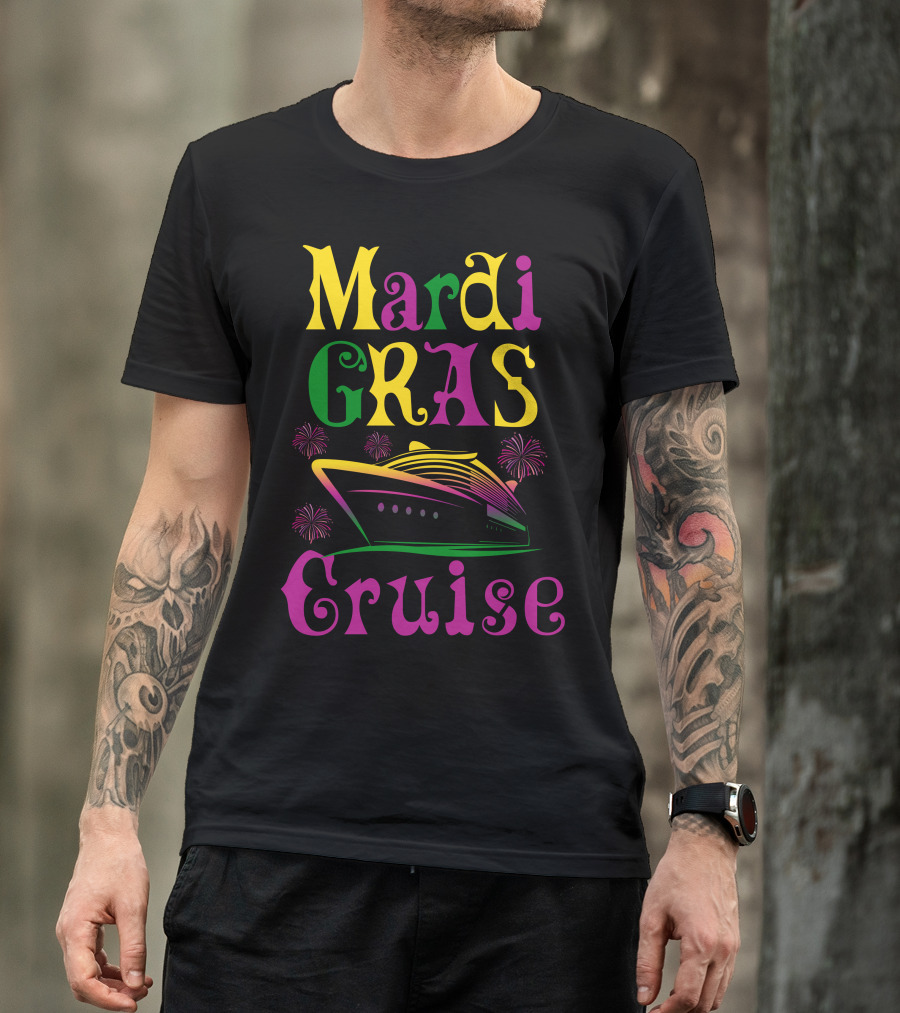 Mardi Gras Cruise Ship Fireworks T-Shirt