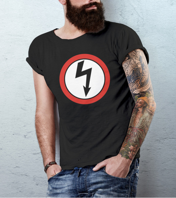 Marilyn Manson Rock Band Symbol Thunderbolt Circle T-Shirt