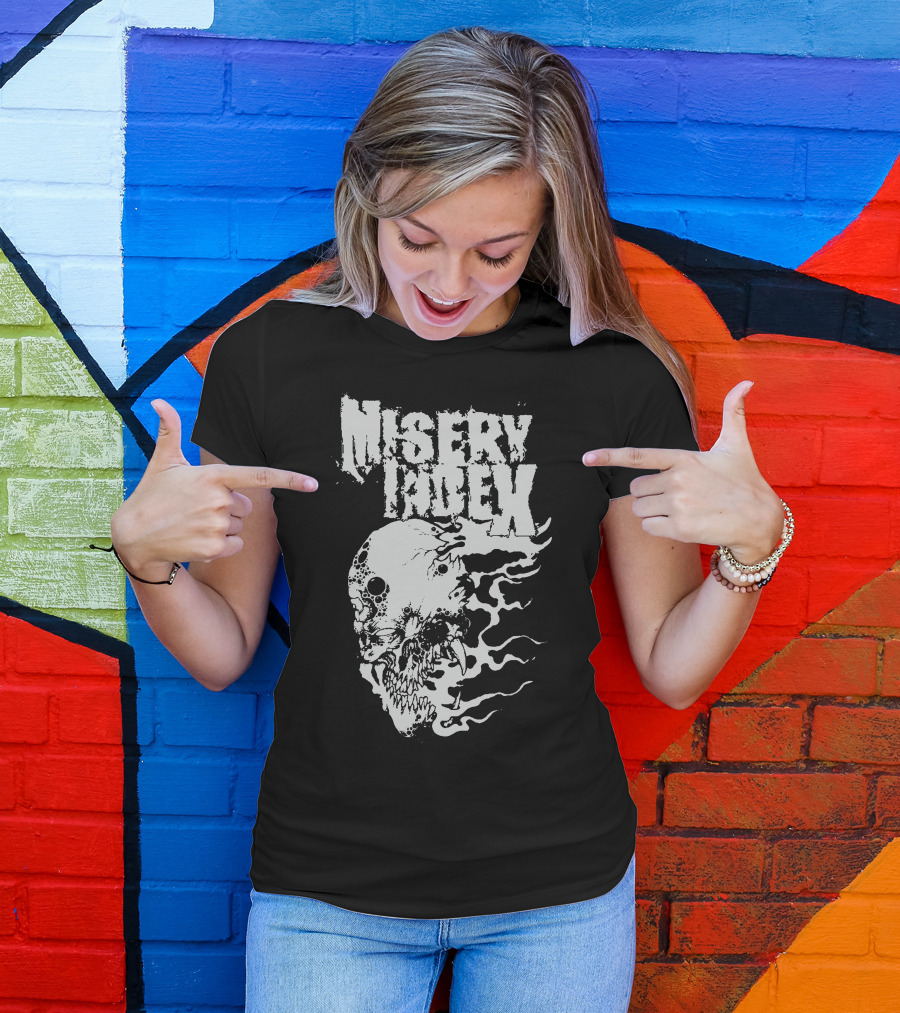 Misery Index Skull With Flames T-Shirt