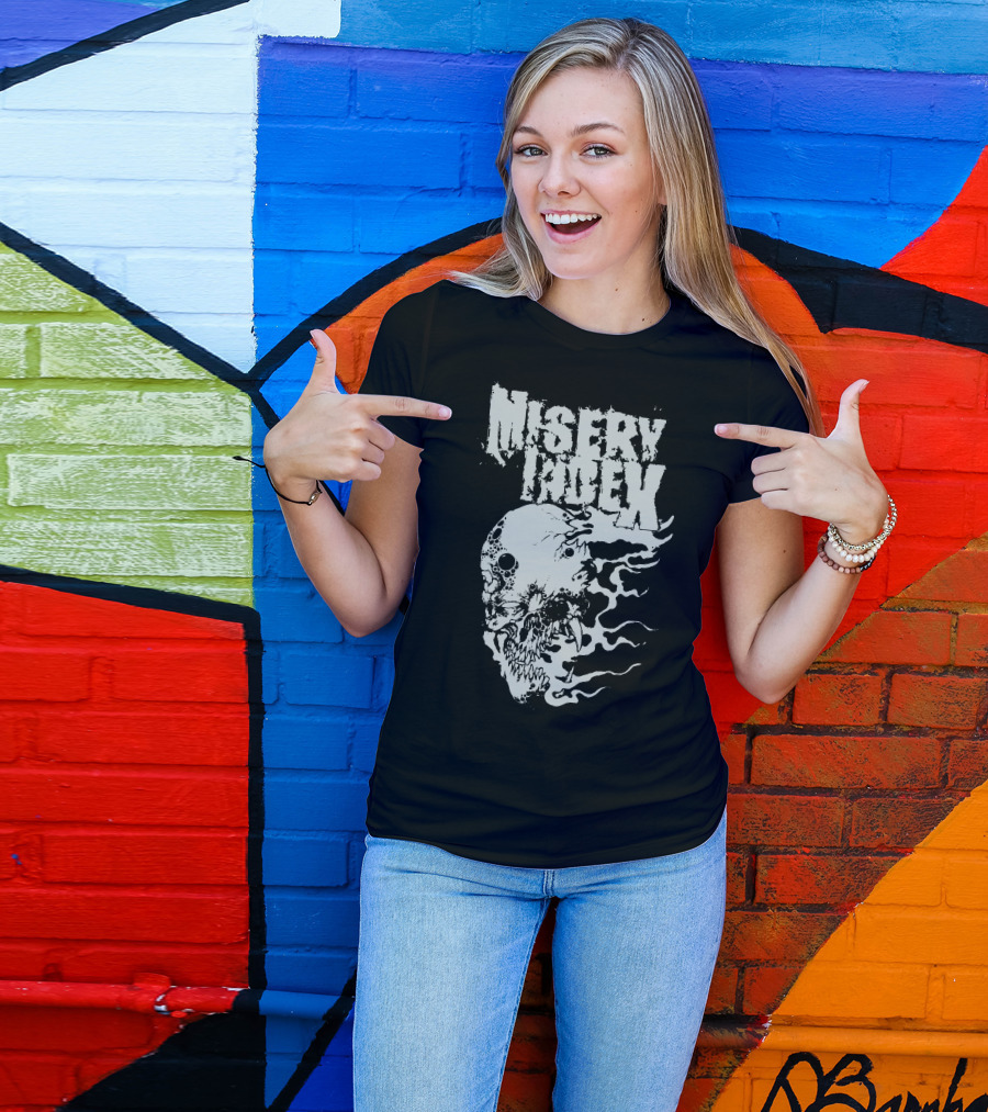 Misery Index Skull With Flames T-Shirt