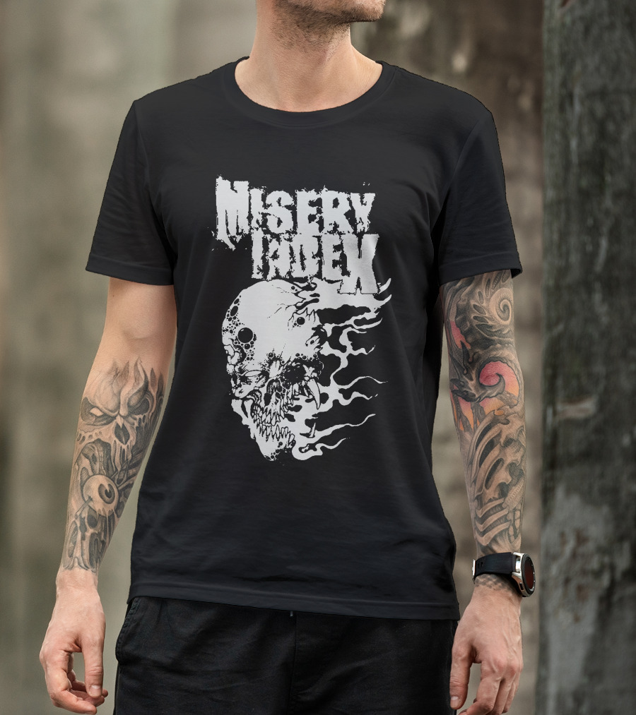 Misery Index Skull With Flames T-Shirt