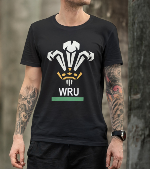 WRU Welsh Rugby Printed Contrast Emblem T-Shirt