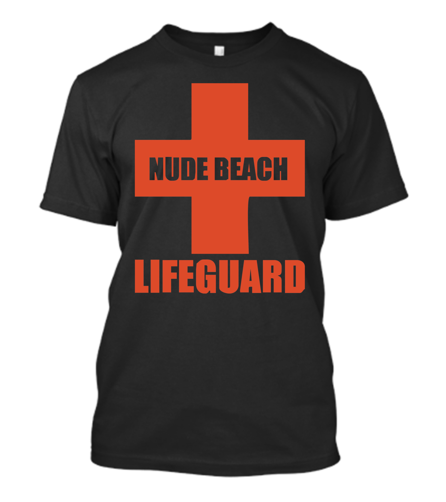 Nude Beach Lifeguard Red Cross T-Shirt