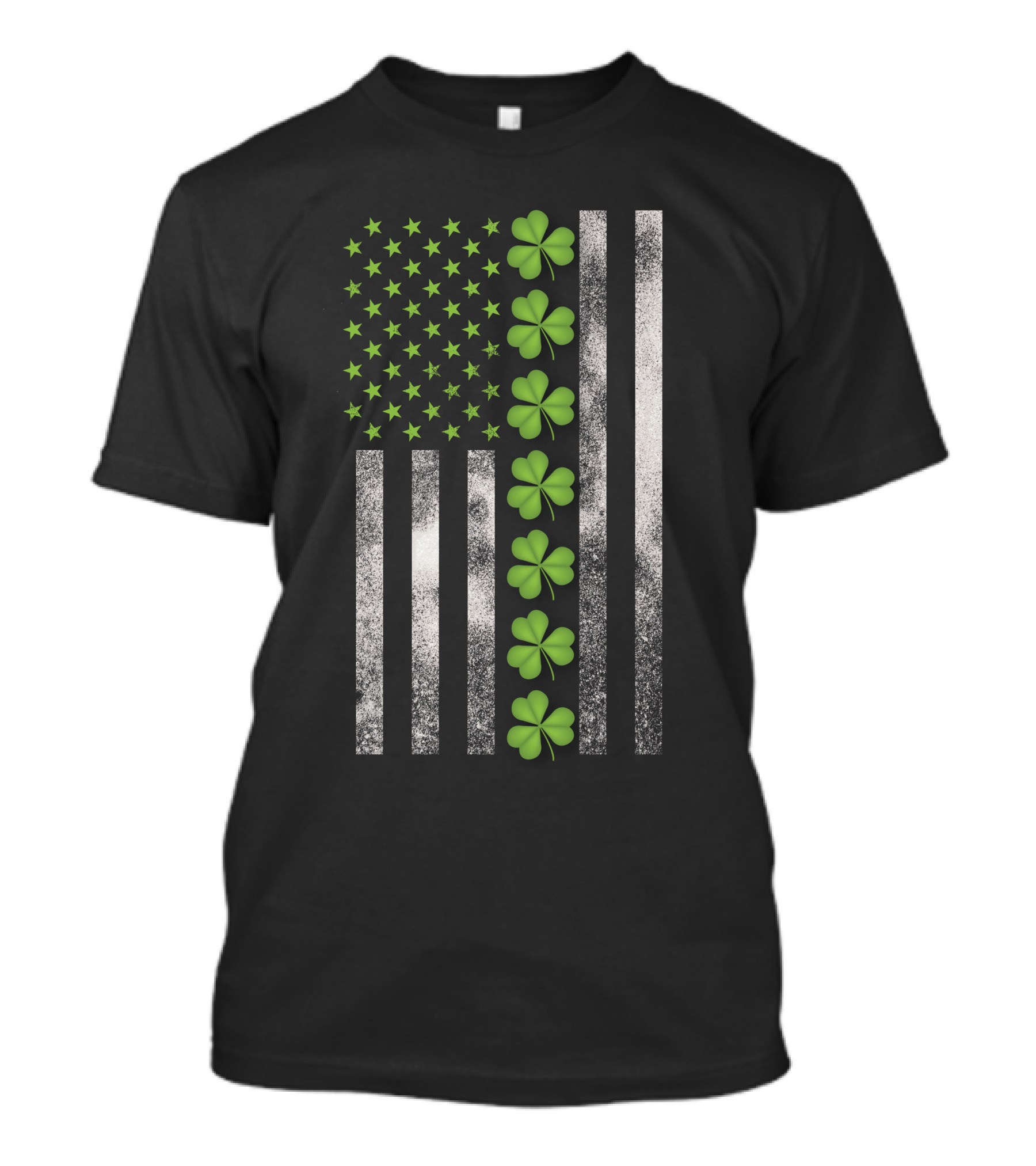 Patricks Day American Flag Shamrock Stars And Stripes Dark T-Shirt