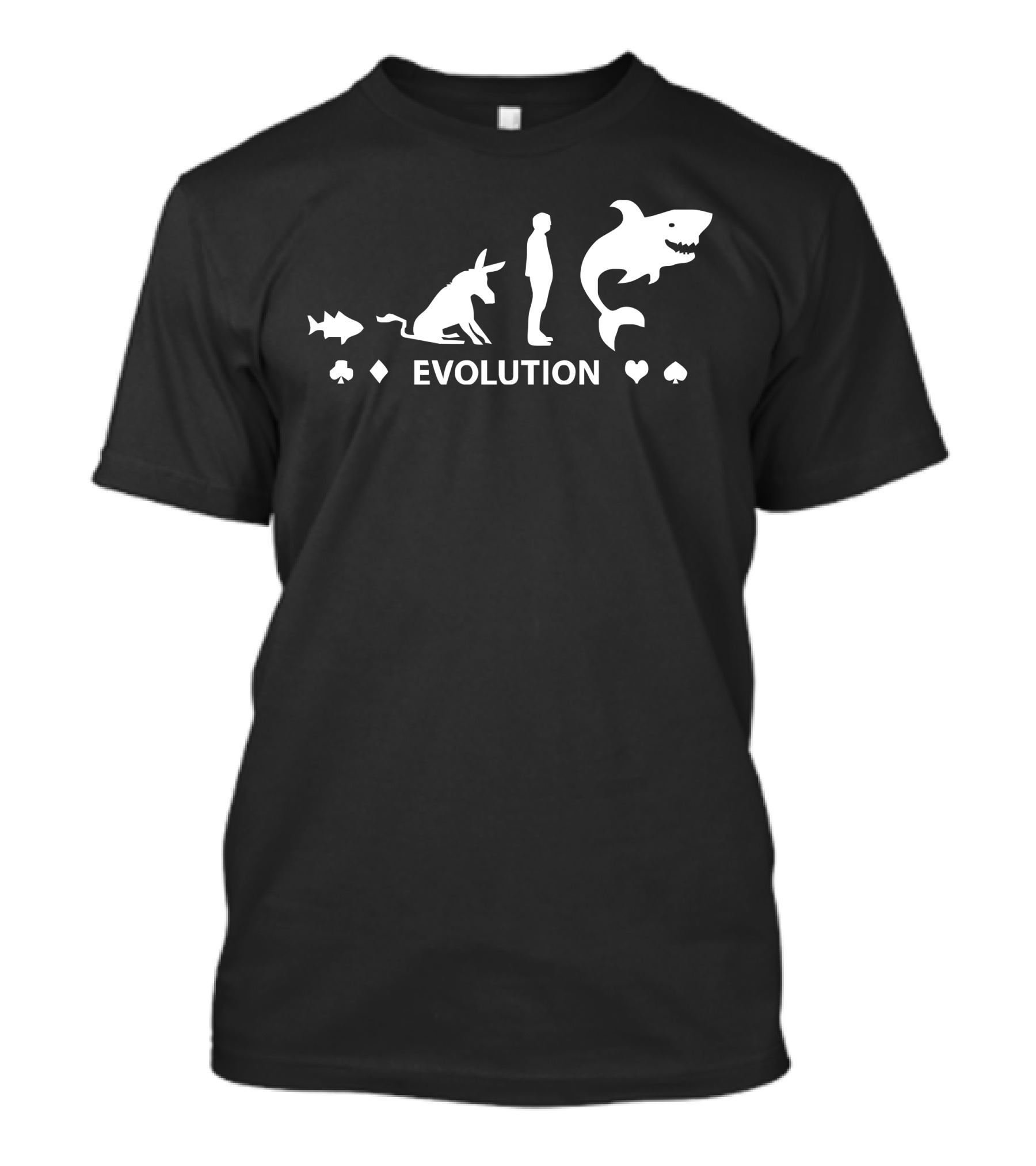 Poker Fish Shark Evolution Funny Mens Poker T-Shirt
