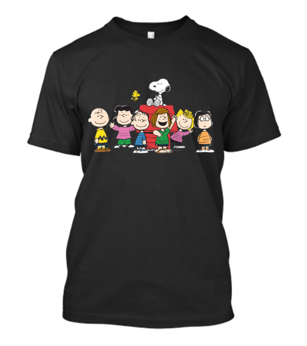 Snoopy And Peanuts Gang Characters On Couch T-Shirt