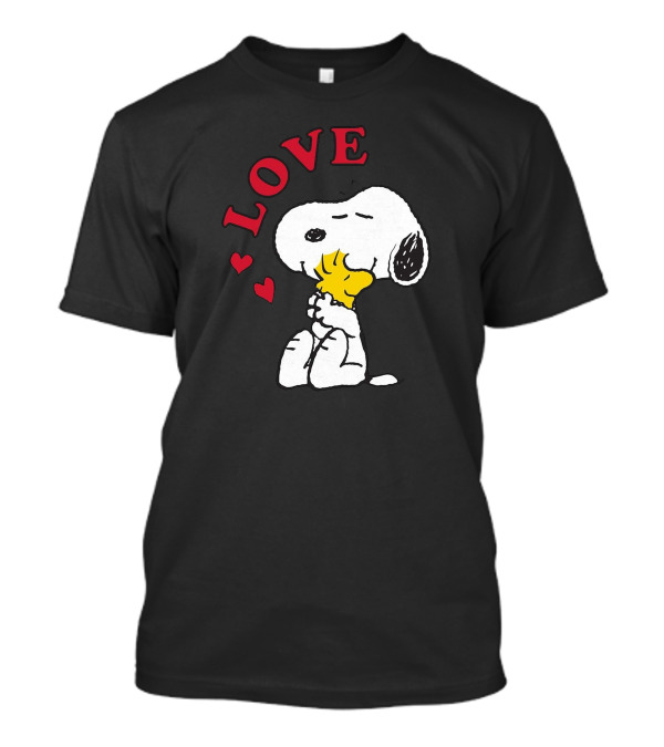 Snoopy Love Hearts Hugging Woodstock T-Shirt