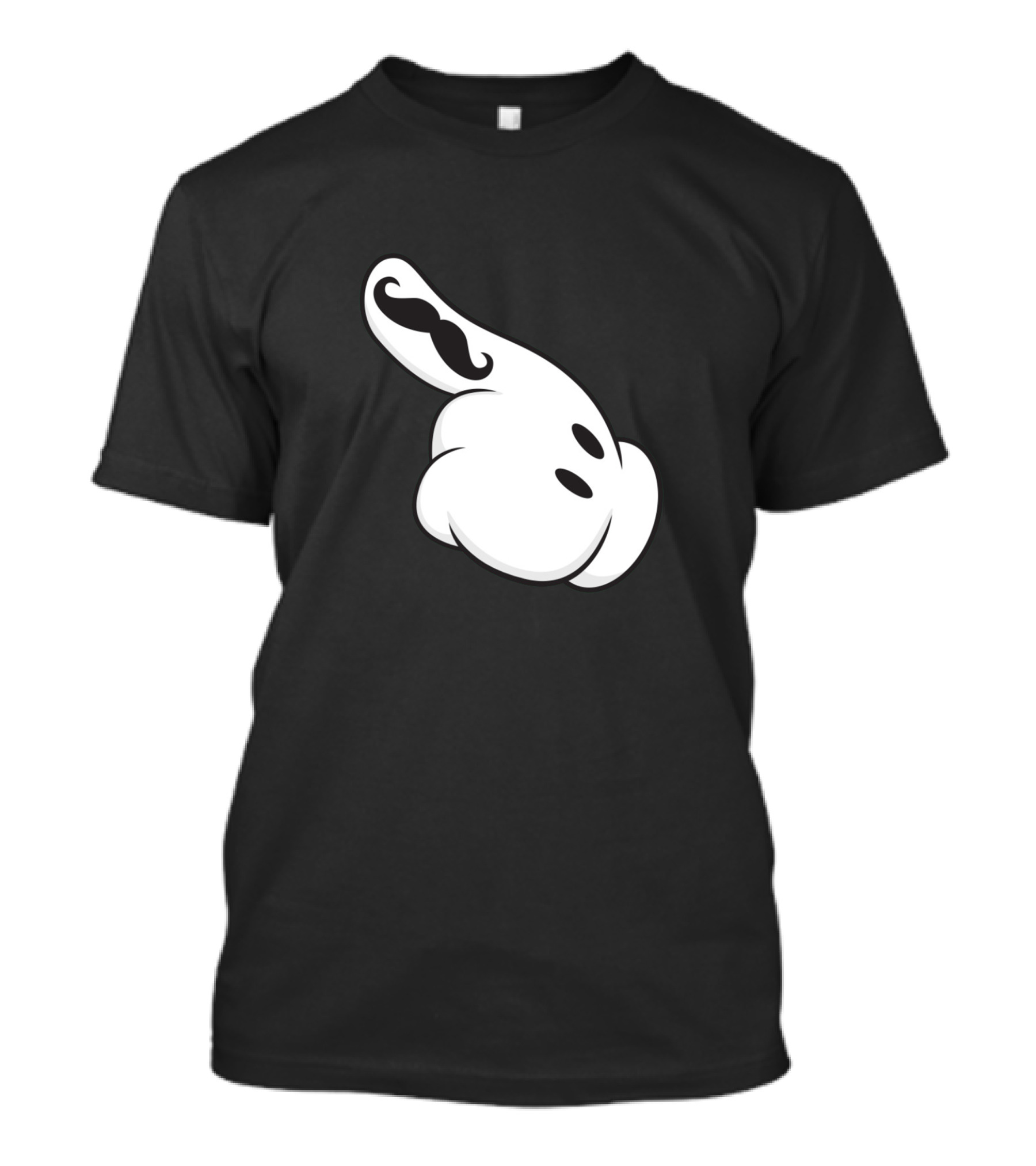 Toon White Glove Pointing Hand With Stylized Mustache T-Shirt
