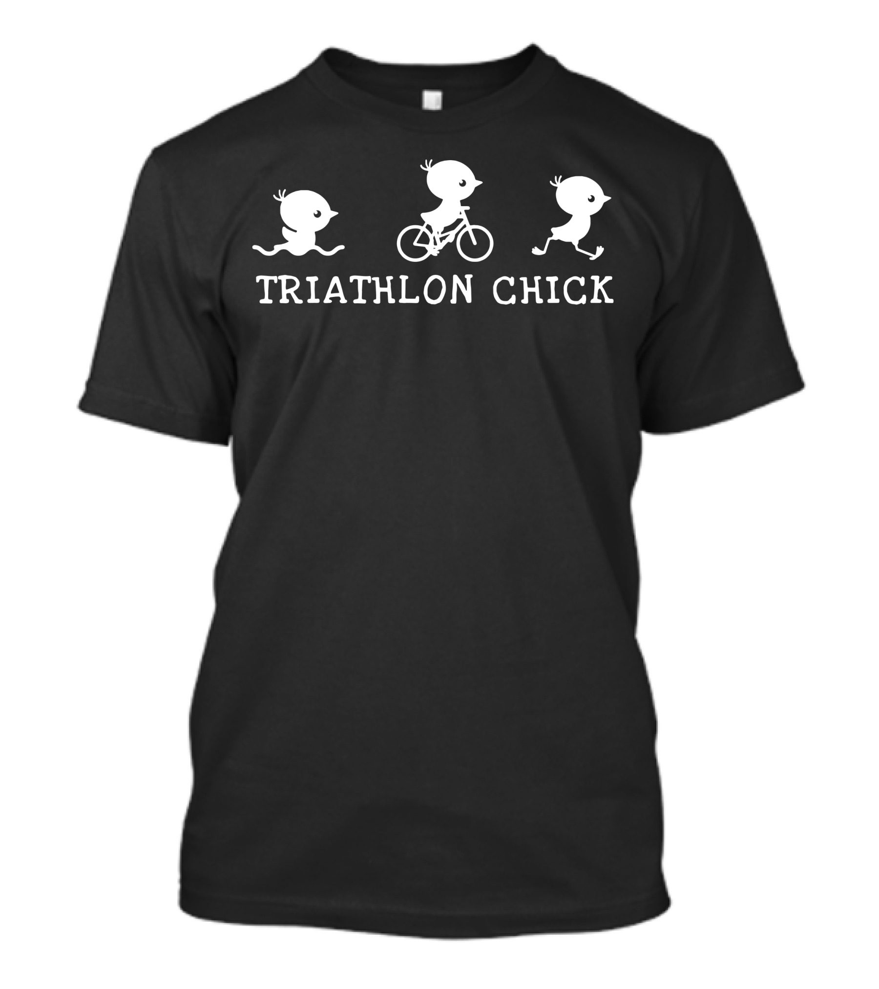 Triathlon Chick Swimming Cycling Running Cute Funny Triathlete T-Shirt