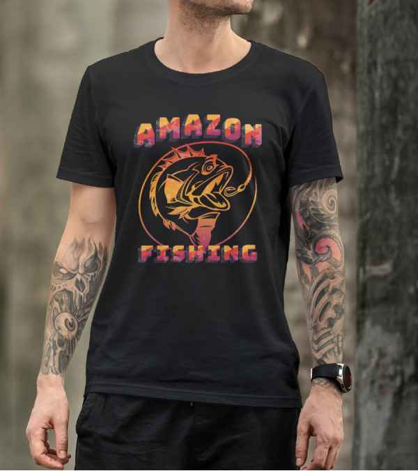AMAZON FISHING Vivid Hooked Fish T-Shirt