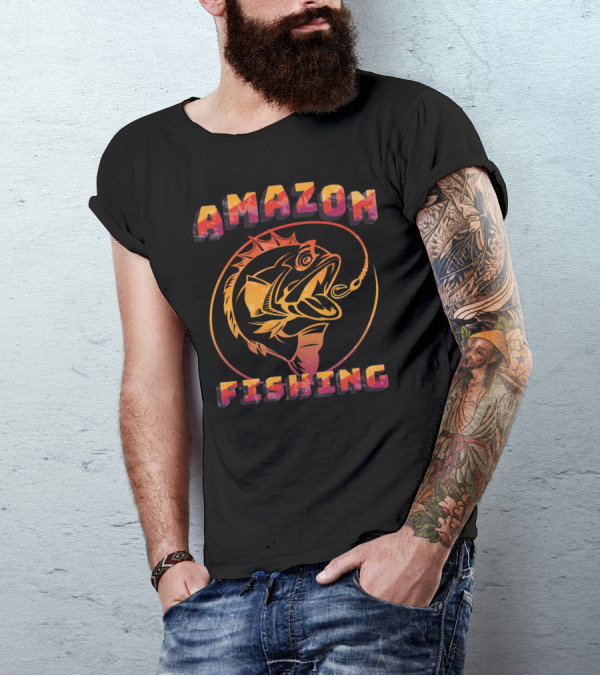 AMAZON FISHING Vivid Hooked Fish T-Shirt