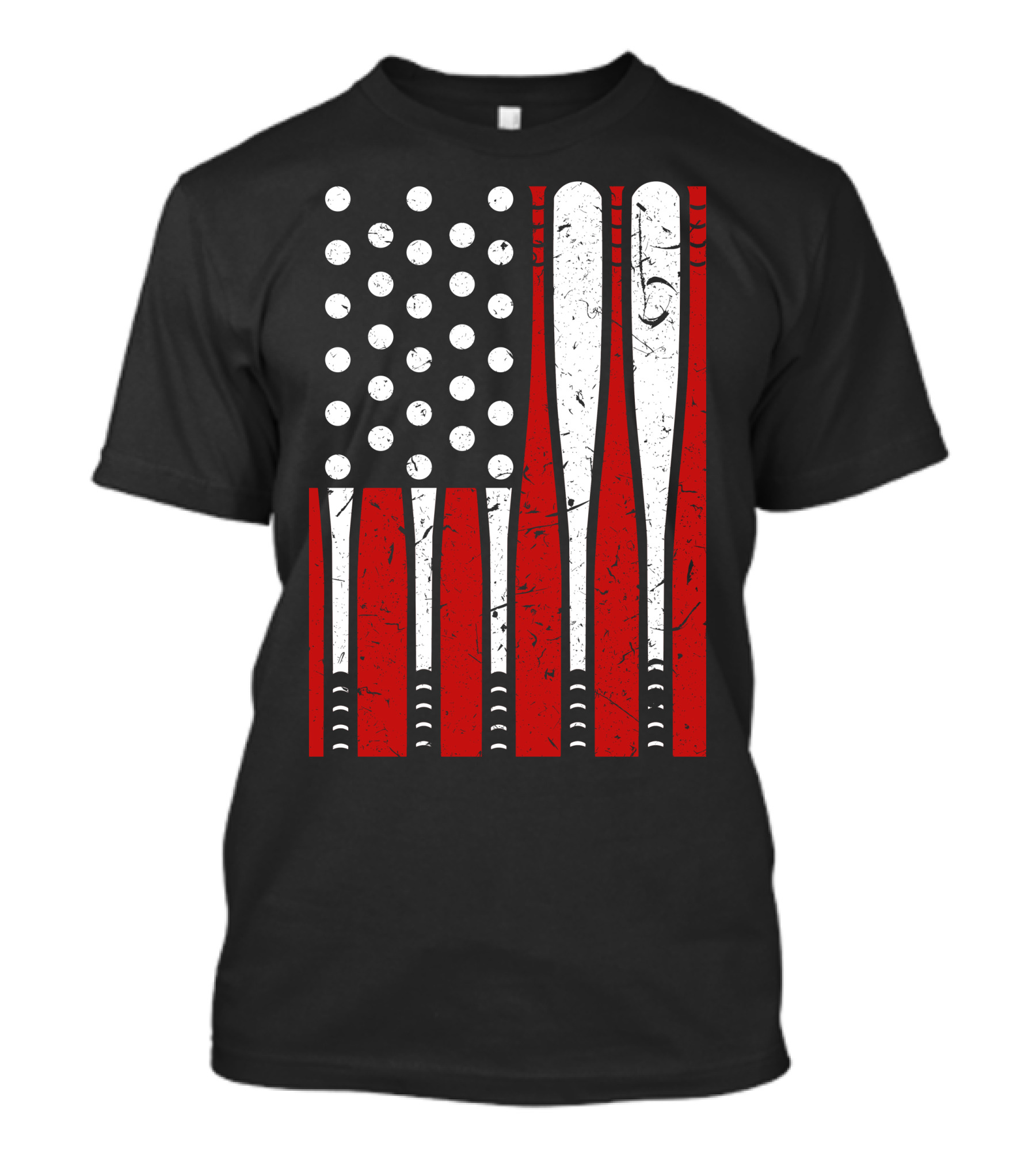 American Flag Made Of Baseball Bats And Balls T-Shirt