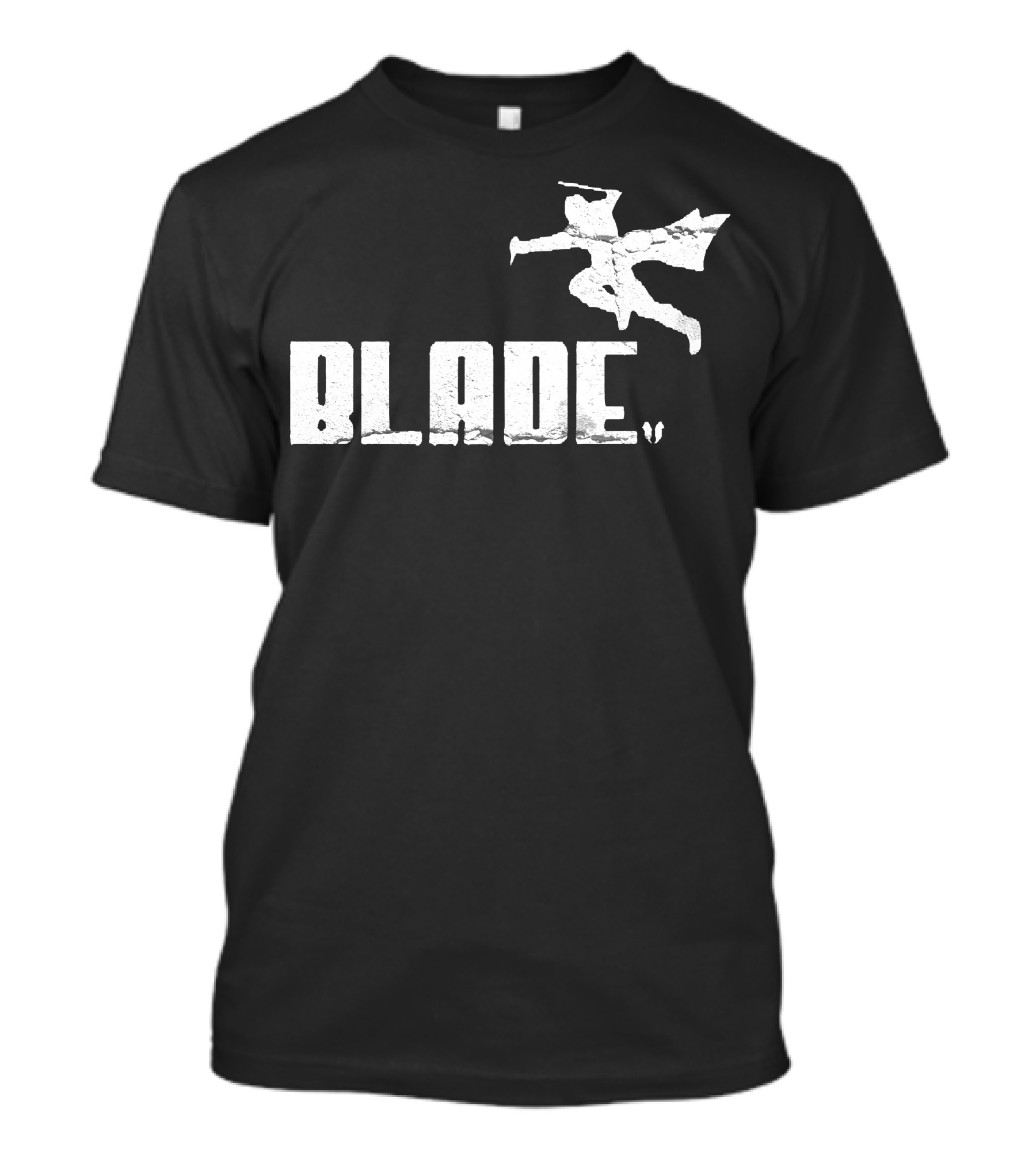Blade Vampire Hunter Cloaked Silhouette Jump T-Shirt