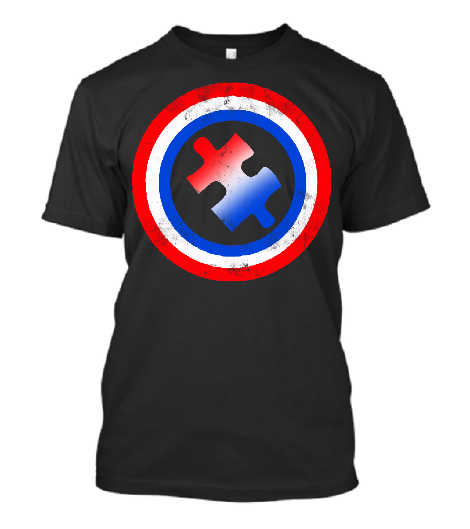 Captain Autism Shield Puzzle Piece T-Shirt
