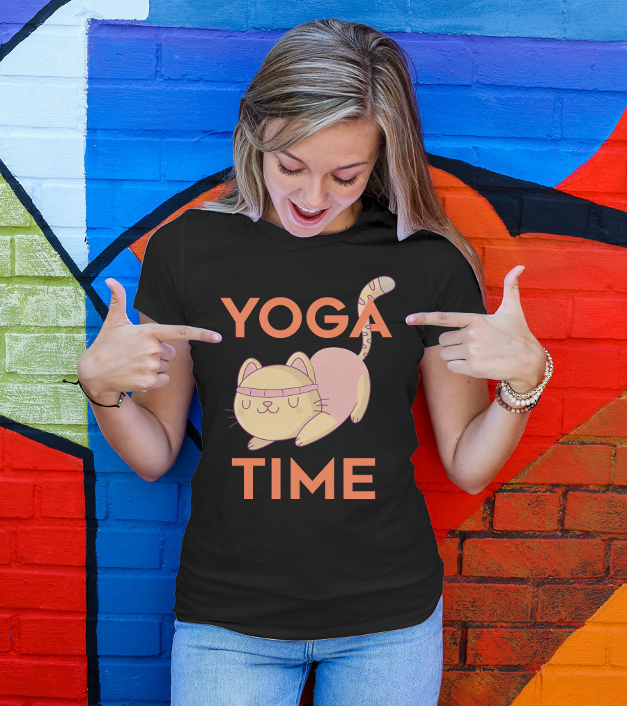 Yoga Time Cat Loves Yoga T-Shirt