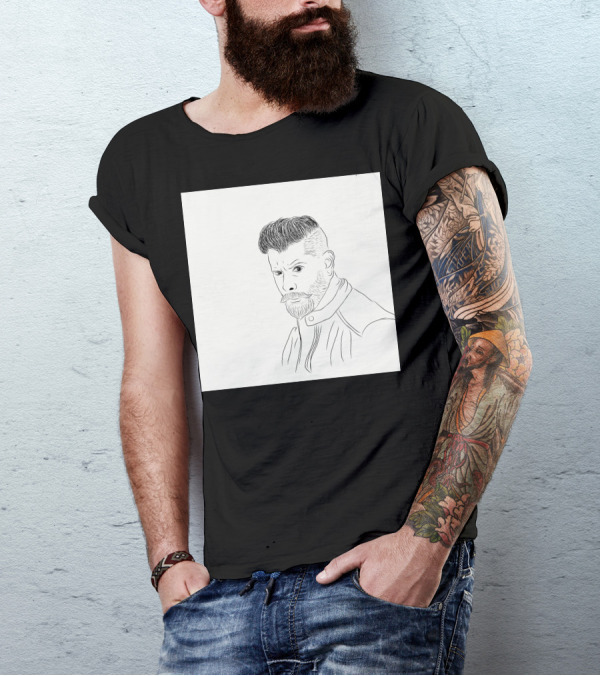 Chiyan Vikram Sketch Drawing Line T-Shirt