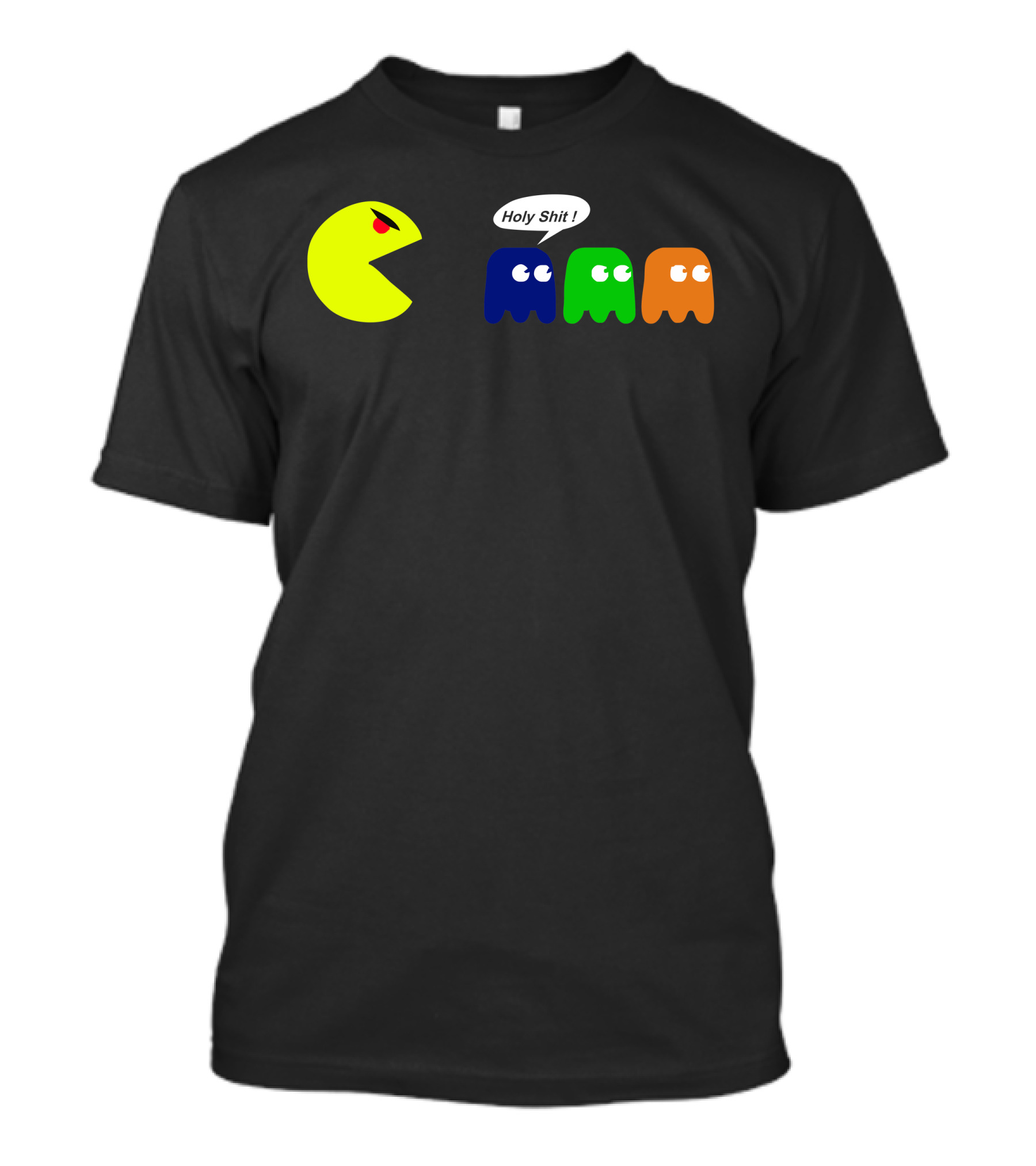 Funny Zombie Pac-Man Parody Holy Shit Ghosts Reaction T-Shirt