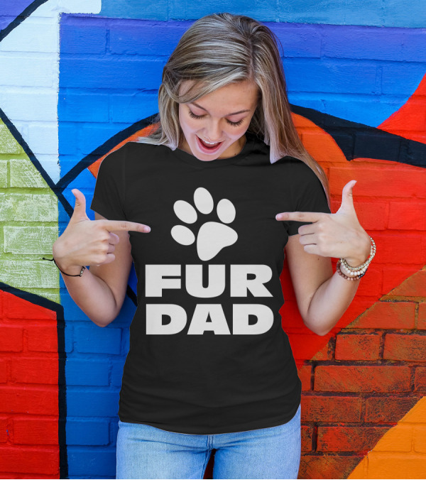 Fur Dad Paw Print Fan T-Shirt