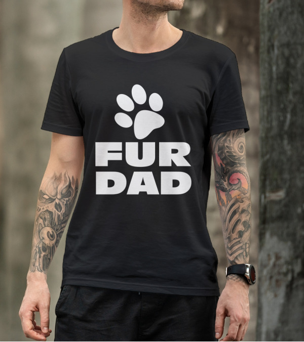 Fur Dad Paw Print Fan T-Shirt