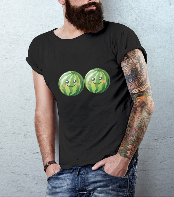 Happy Melons Cute Watermelon Faces T-Shirt