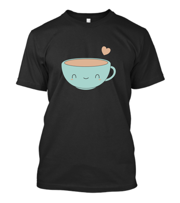 Hearts With Coffee New Smiling Cup And Heart T-Shirt