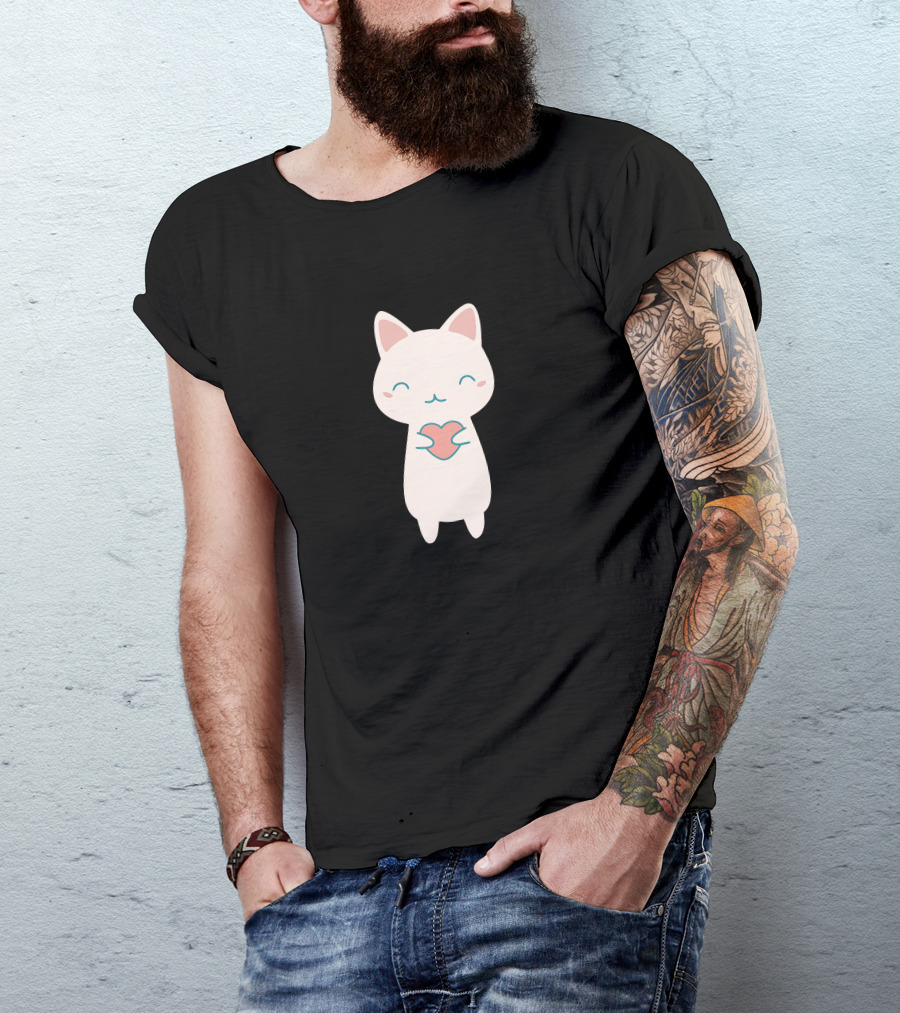 Heyo Look At My Kawaii Cat Holding Heart New T-Shirt