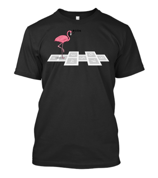 Hopping Flamingo Frustration At Hopscotch T-Shirt