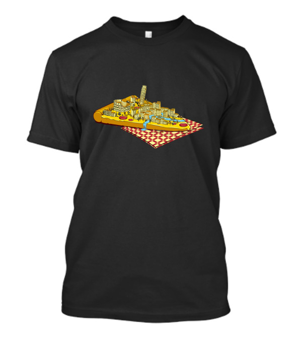 Hungry For Travels Slice Of Italy Landmarks On Pizza Napkin T-Shirt
