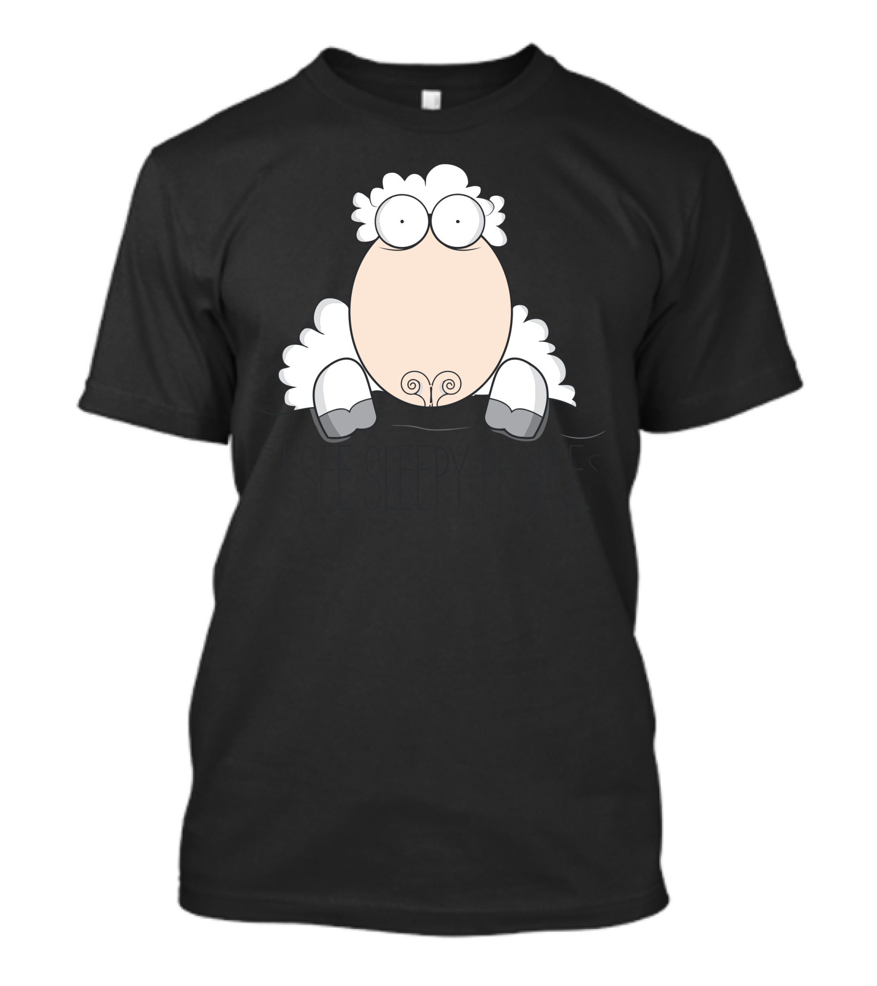 I See Sleepy People Sheep Cartoon T-Shirt