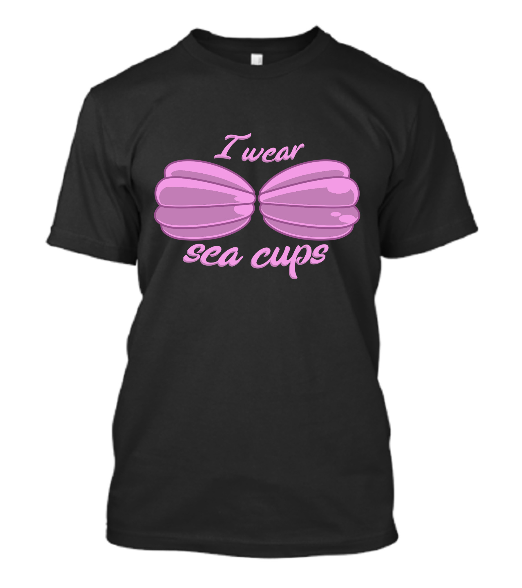 I Wear Sea Cups Pink Seashells T-Shirt