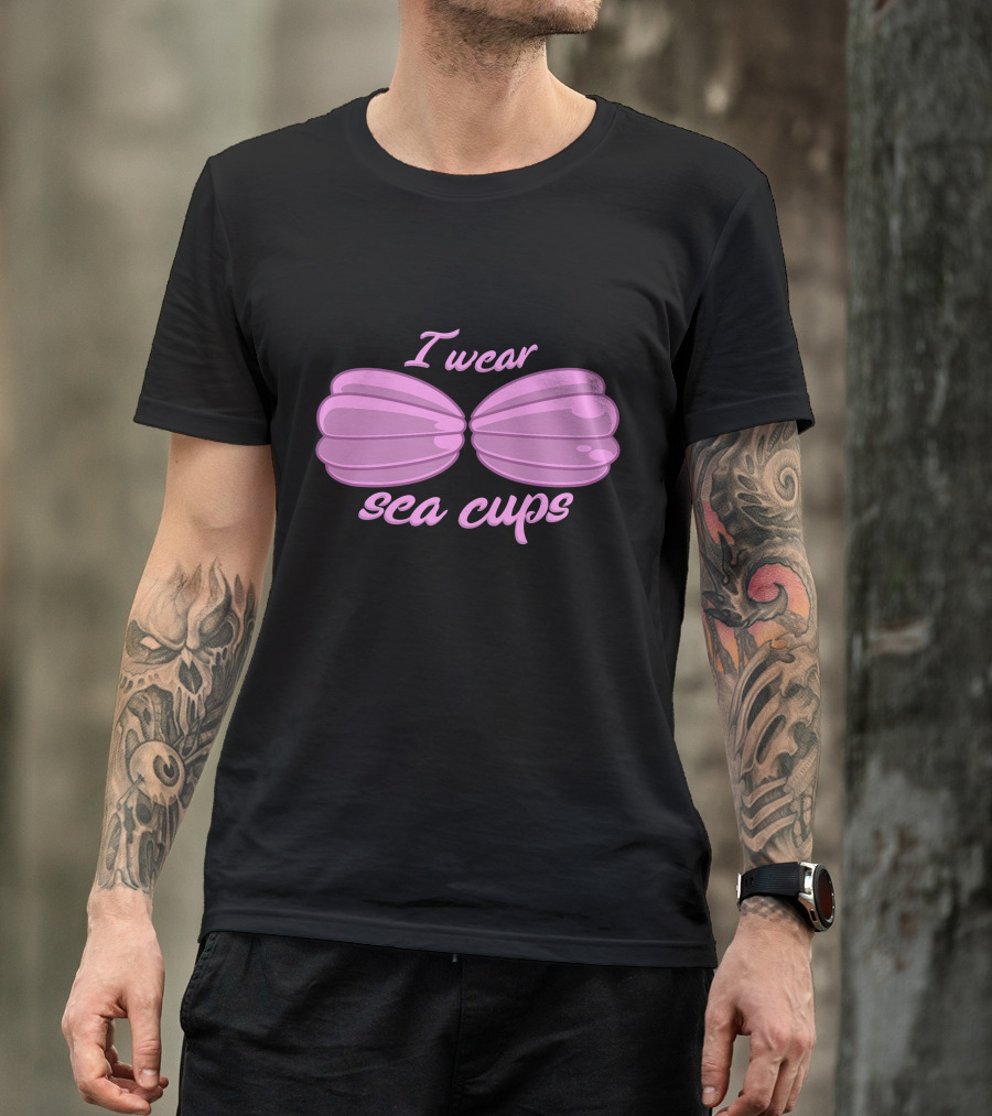 I Wear Sea Cups Pink Seashells T-Shirt