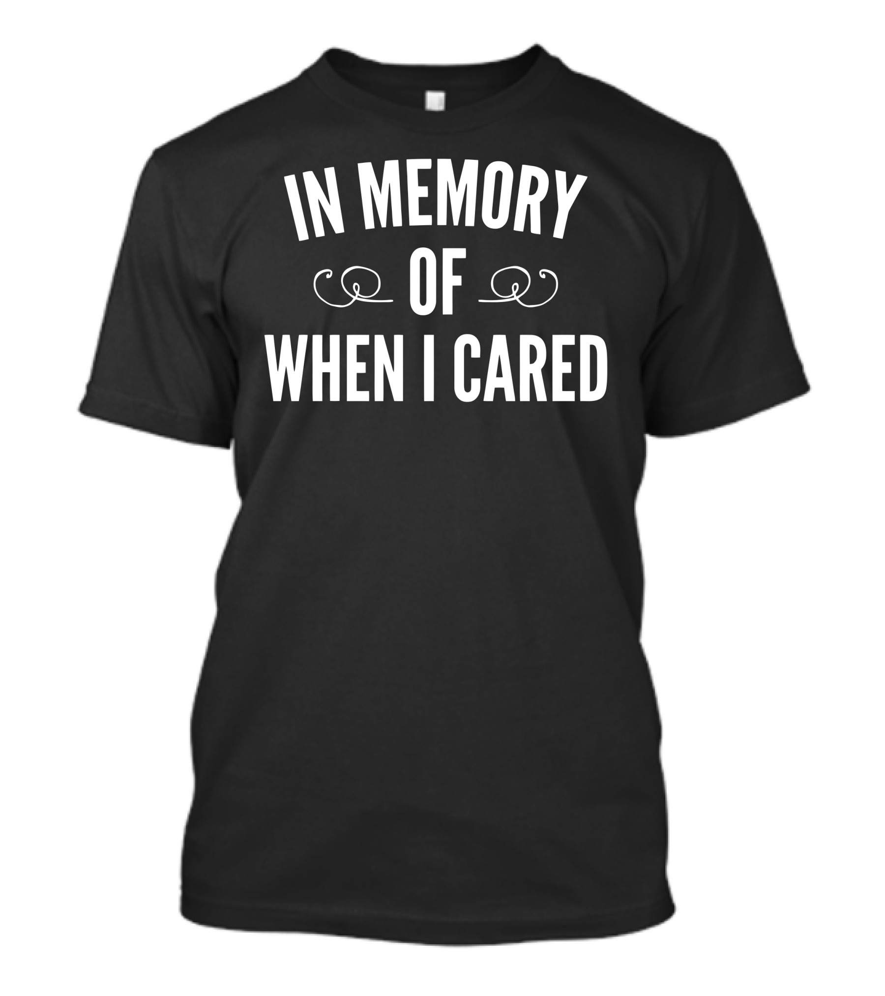 In Memory Of When I Cared Funny Quote Minimalist T-Shirt