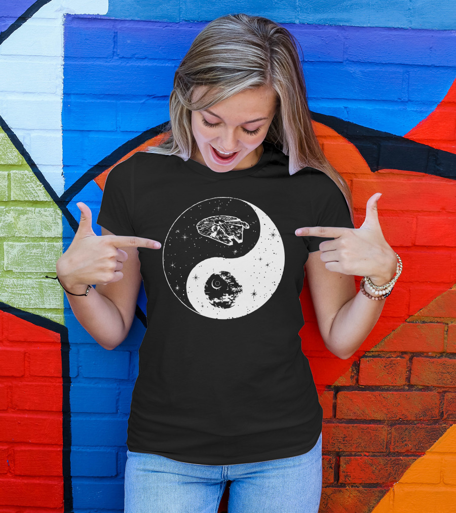 Jedi Sith Yin Yang Millennium Falcon Death Star T-Shirt