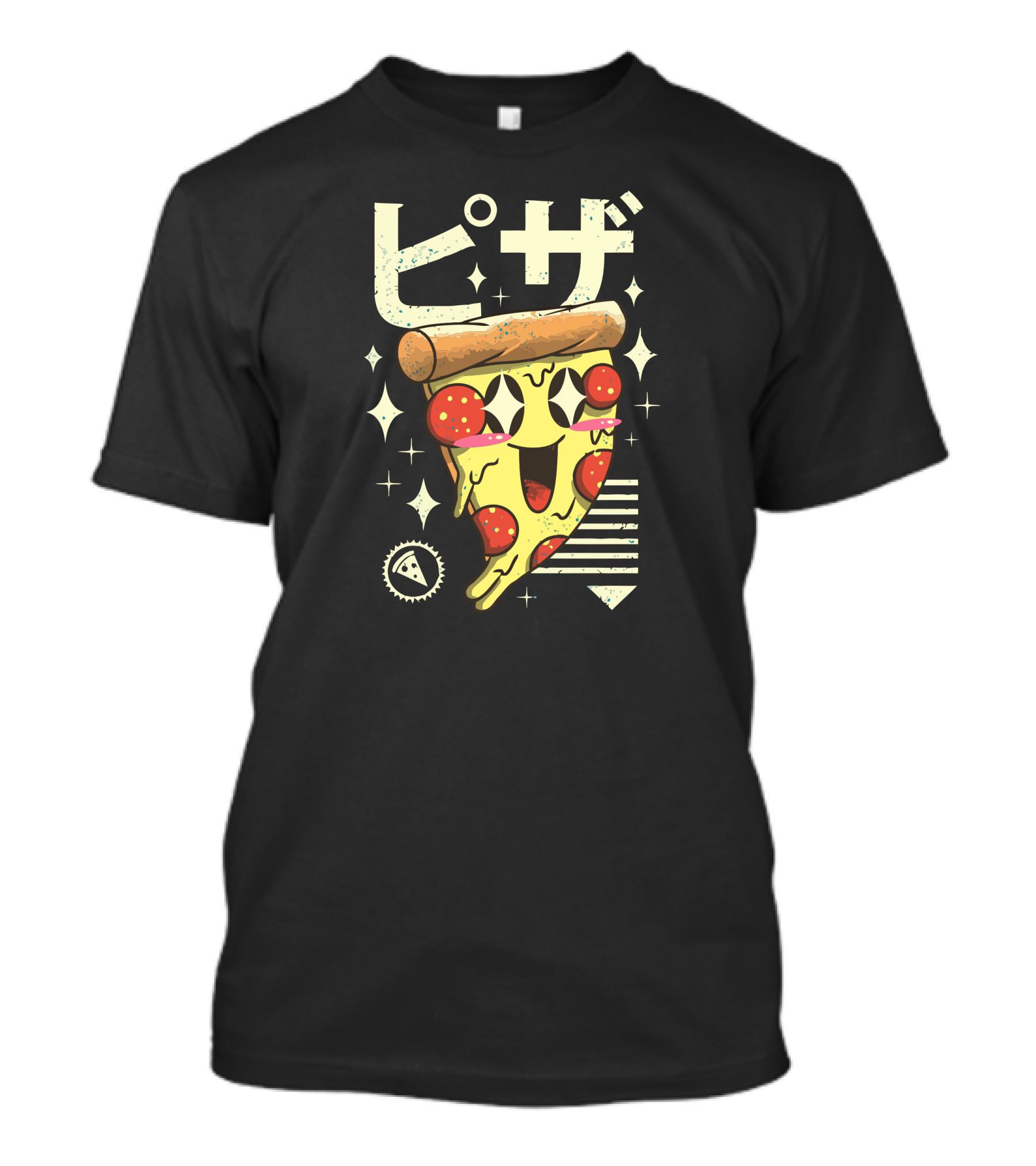 Kawaii Pizza Slice Sparkles T-Shirt