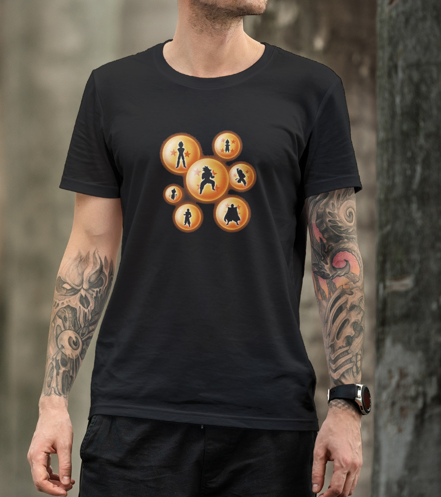 Krilling Dragon Ball Character Silhouettes In Dragon Balls T-Shirt