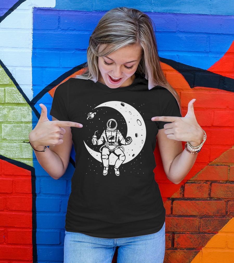 Launch Break Astronaut Moon Donut Planet T-Shirt