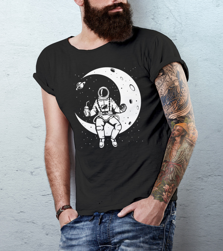 Launch Break Astronaut Moon Donut Planet T-Shirt